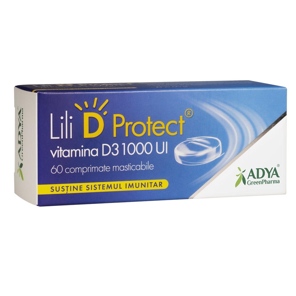VItamina D3 1000 UI Lili D Protect, 60 comprimate - Adya Green Pharma