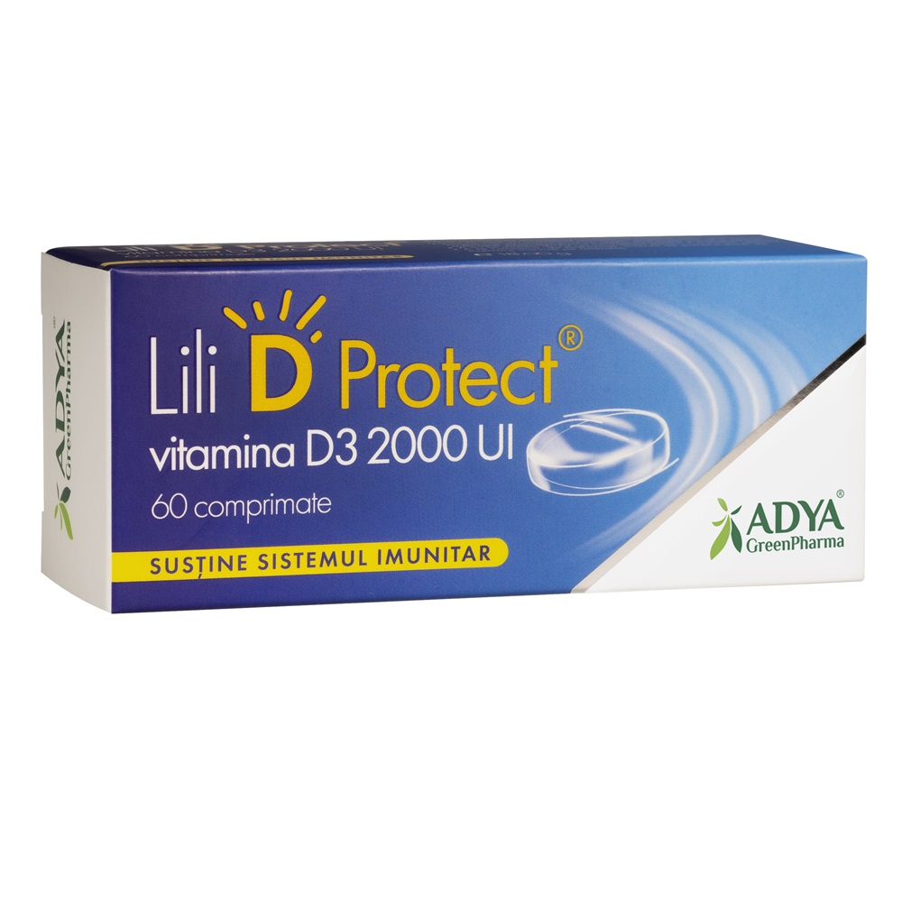 Vitamina D3 2000 UI Lili D Protect, 60 capsule, Adya Green Pharma