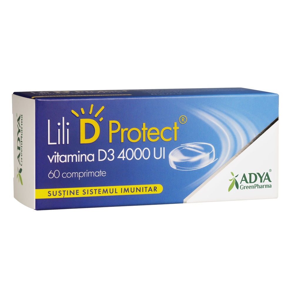 Vitamina D3 4000 UI Lili D Protect, 60 comprimate - Adya Green Pharma