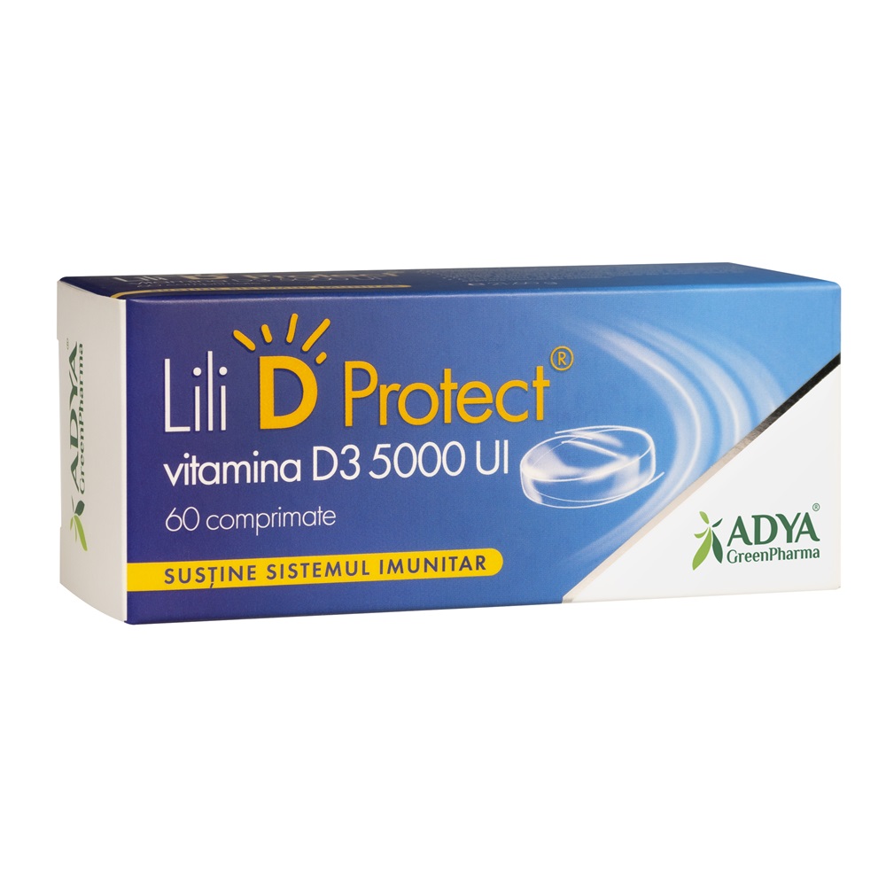 Vitamina D3 5000 UI Lili D Protect, 60 comprimate, Adya Green Pharma