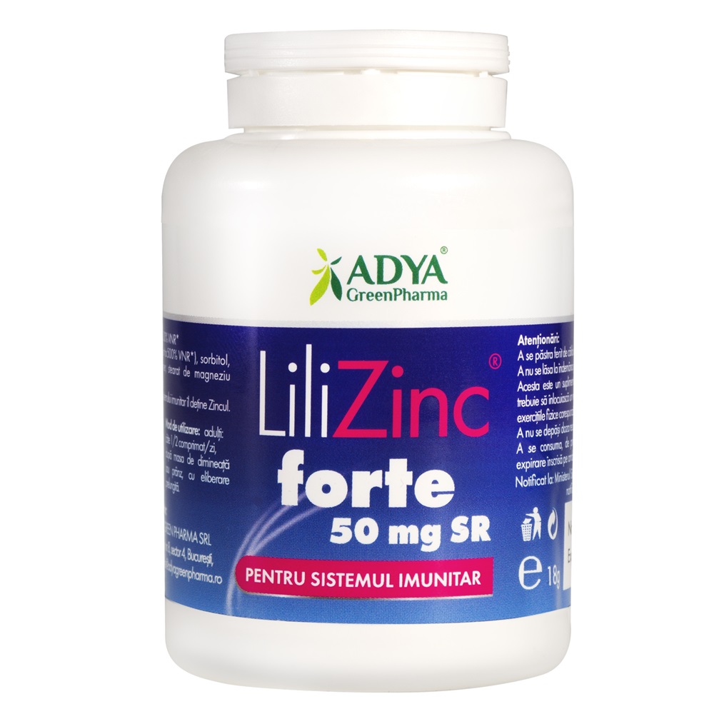 Zinc forte 50 mg Lili, 30 comprimate, Adya Green Pharma