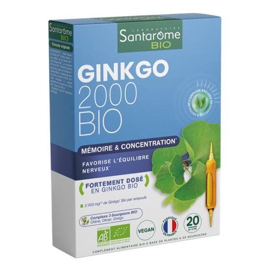 Ginkgo Bio 2000, 20 x 10 ml, Santarome