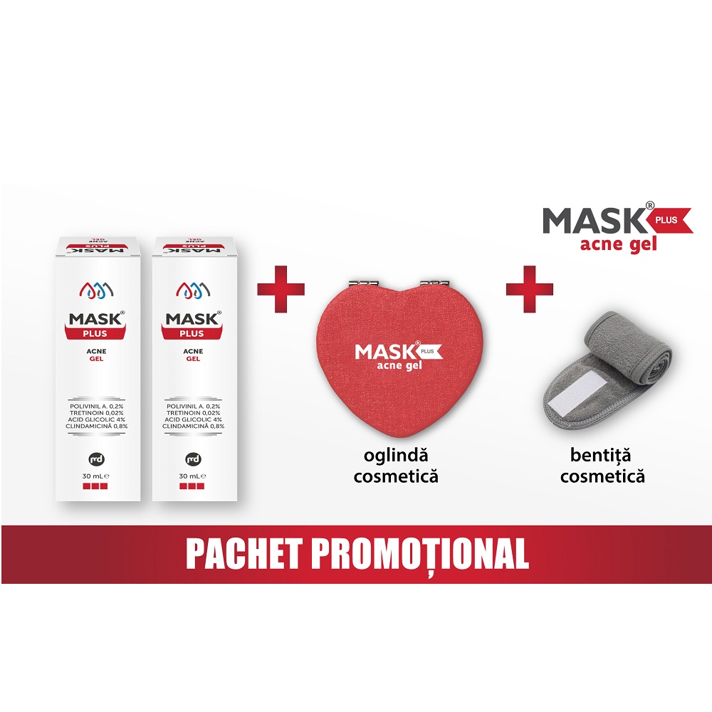 Pachet Mask Plus, 2 x 30 ml + oglinda + bentita cosmetica, Solartium Group