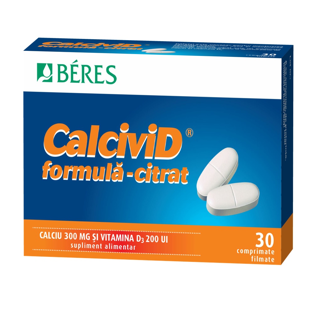 Calcivid Formula citrat, 30 comprimate, Beres Pharmaceuticals Co