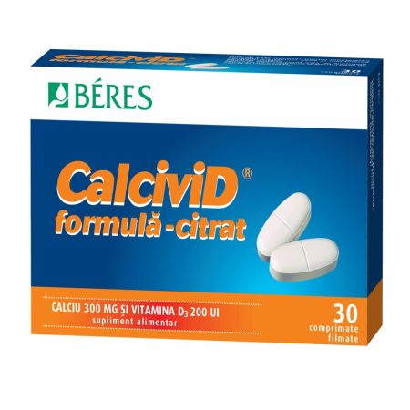 Calcivid - Formula citrat, 30 comprimate, Beres Pharmaceuticals Co