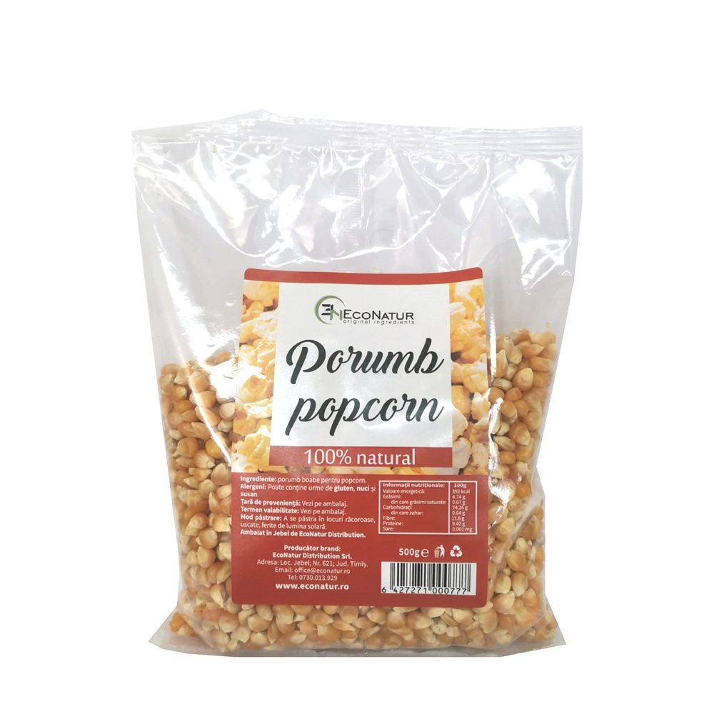 Porumb popcorn, 500 g, Econatur