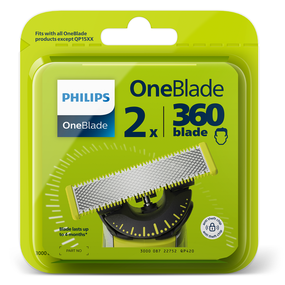 Rezerve 360, QP420/50, 2 bucati, Philips One Blade