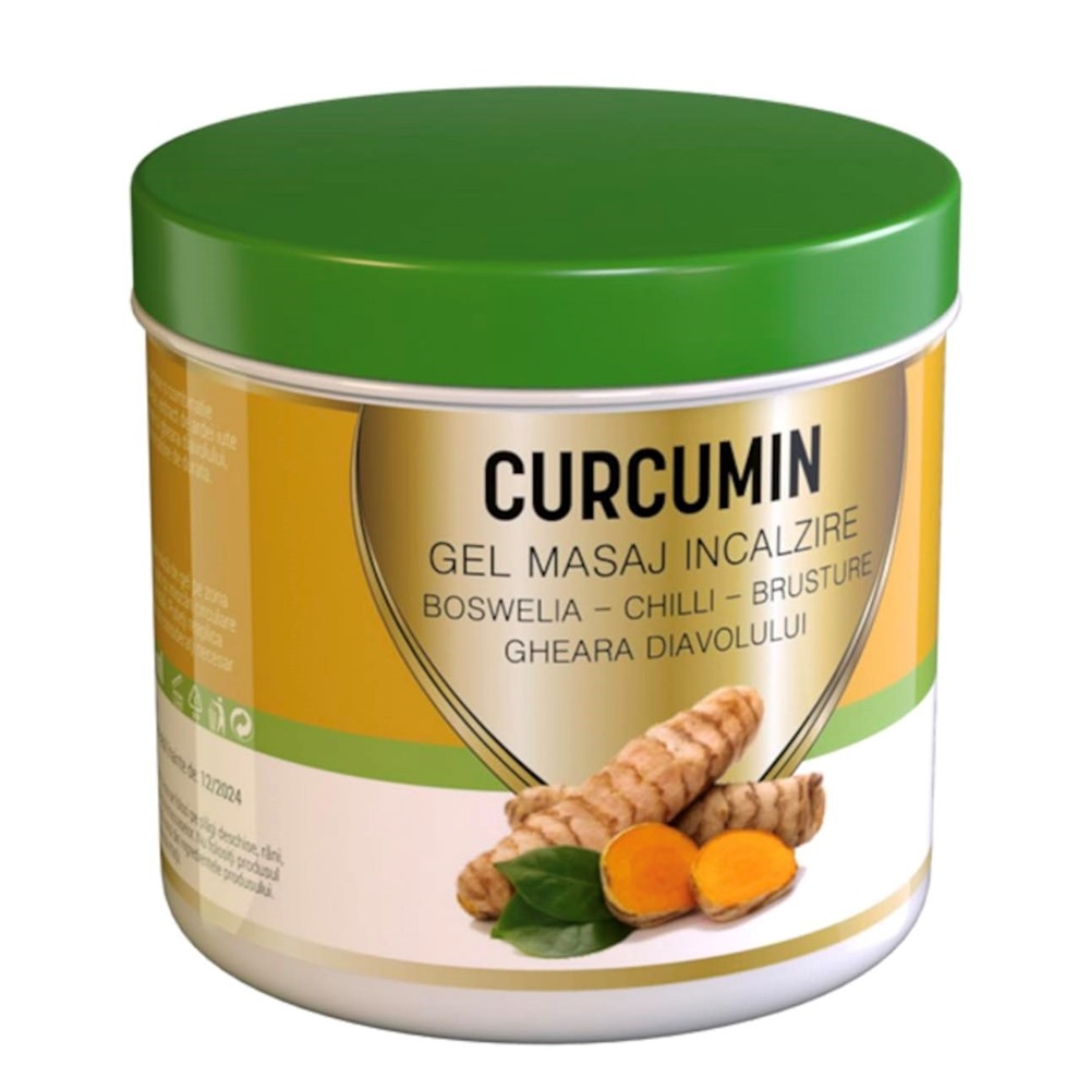 Gel de masaj cu efect de incalzire Curcumin, 275 ml, Praemium