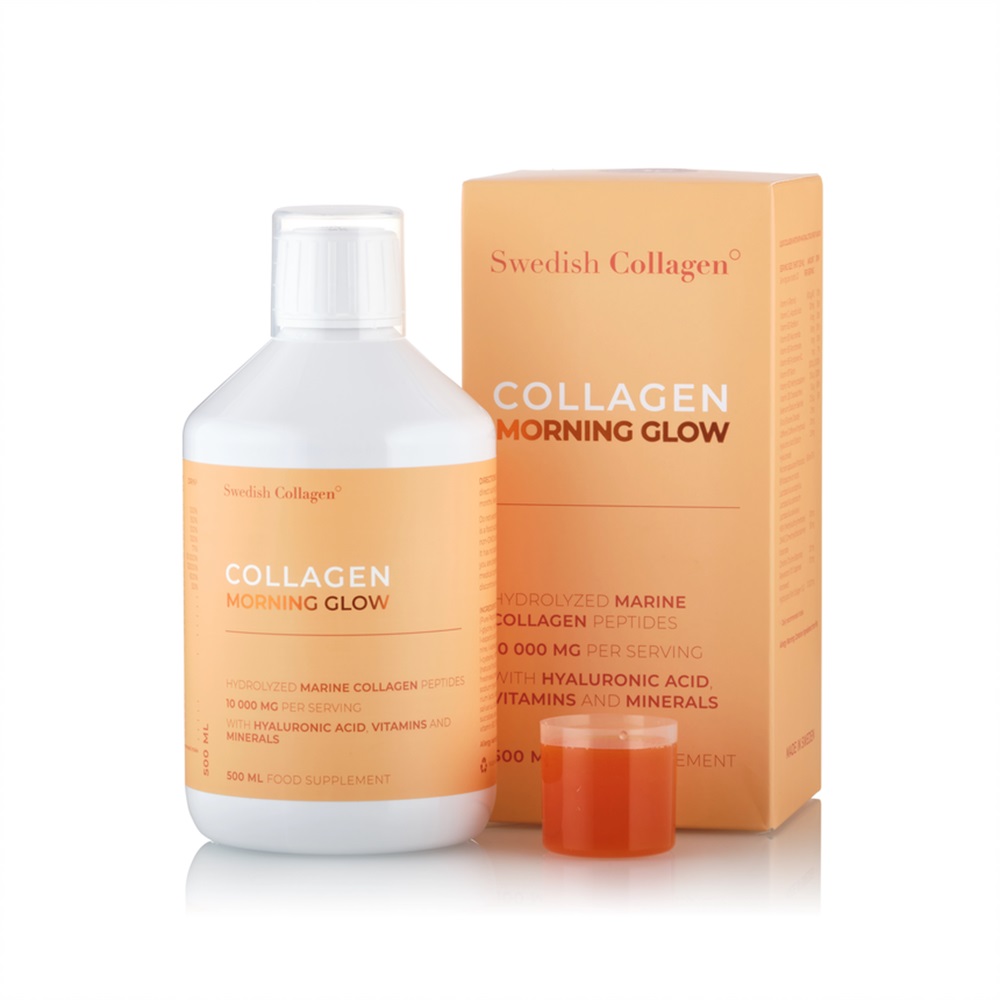 Colagen lichid cu Acid hialuronic si Vitamine Morning Glow, 500 ml, Swedish Collagen