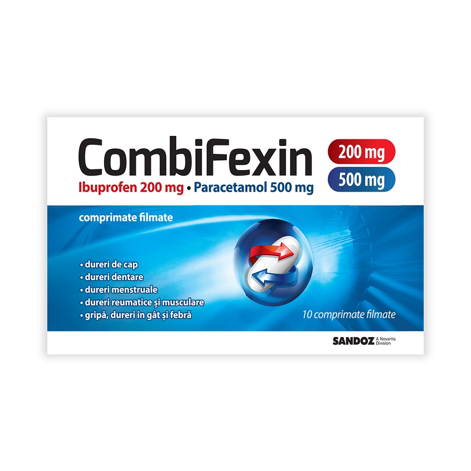 Combifexin, 200 mg/ 500 mg, 10 filmate, Sandoz : Farmacia Tei online