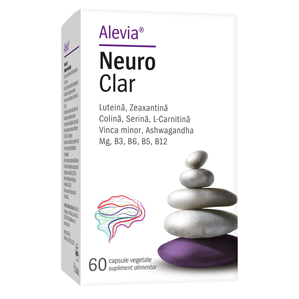 Supliment pentru neuroprotectie Neuro Clar, 60 capsule vegetale, Alevia