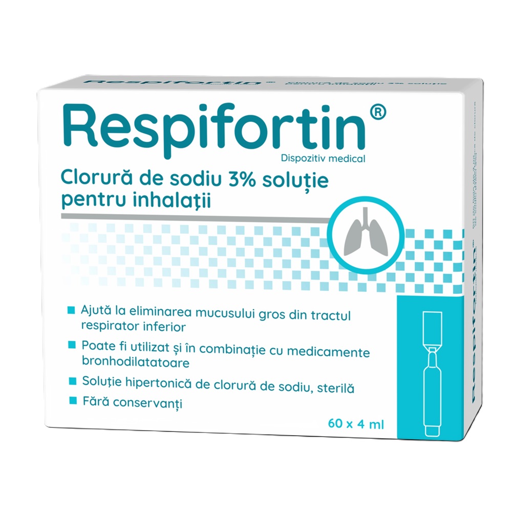 Clorura de sodiu 3% solutie pentru inhalatii Respifortin, 60 fiole x 4 ml, Penta Arzneimittel