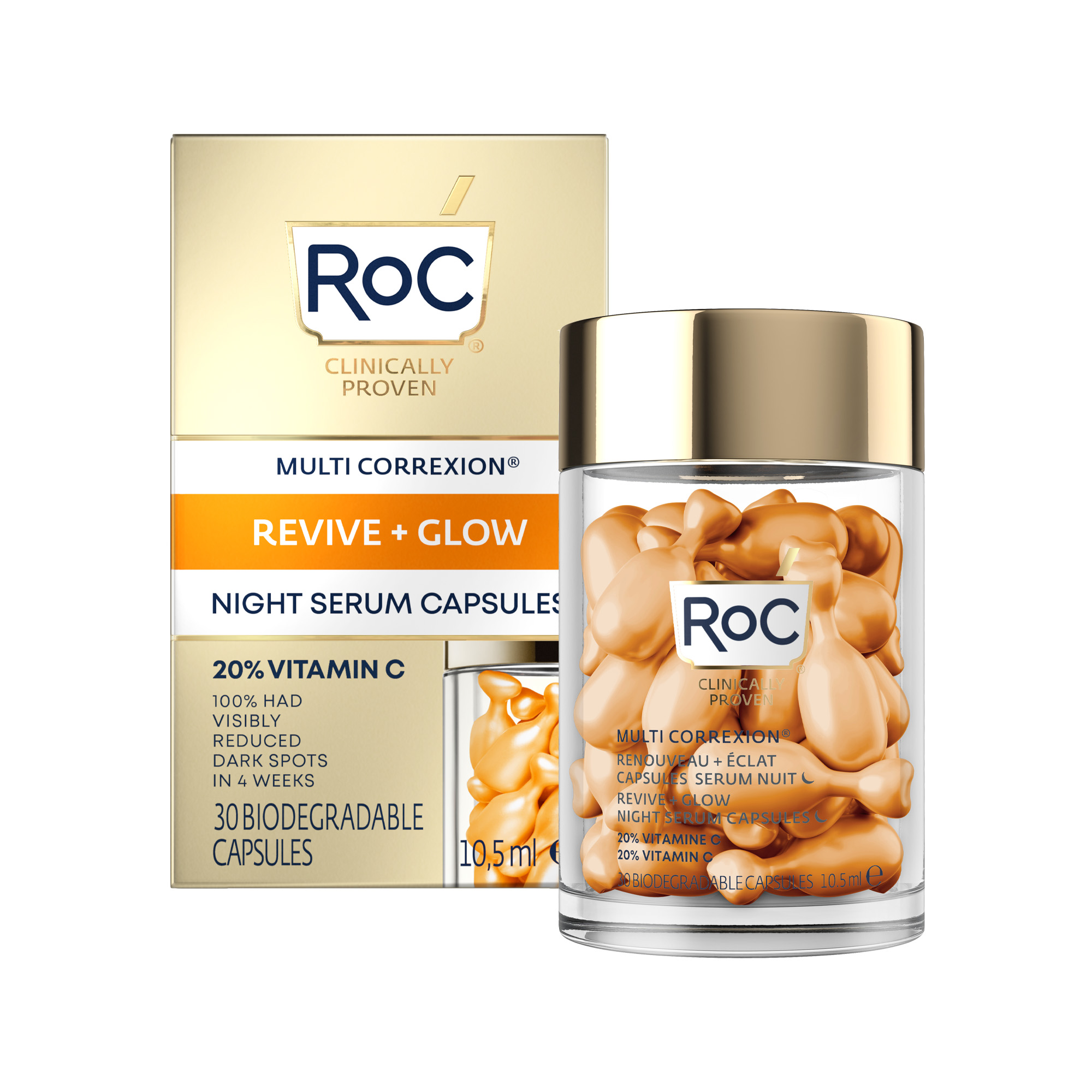 Ser de fata cu Vitamina C Multi Correxion Revive+Glow, 30 bucati, RoC
