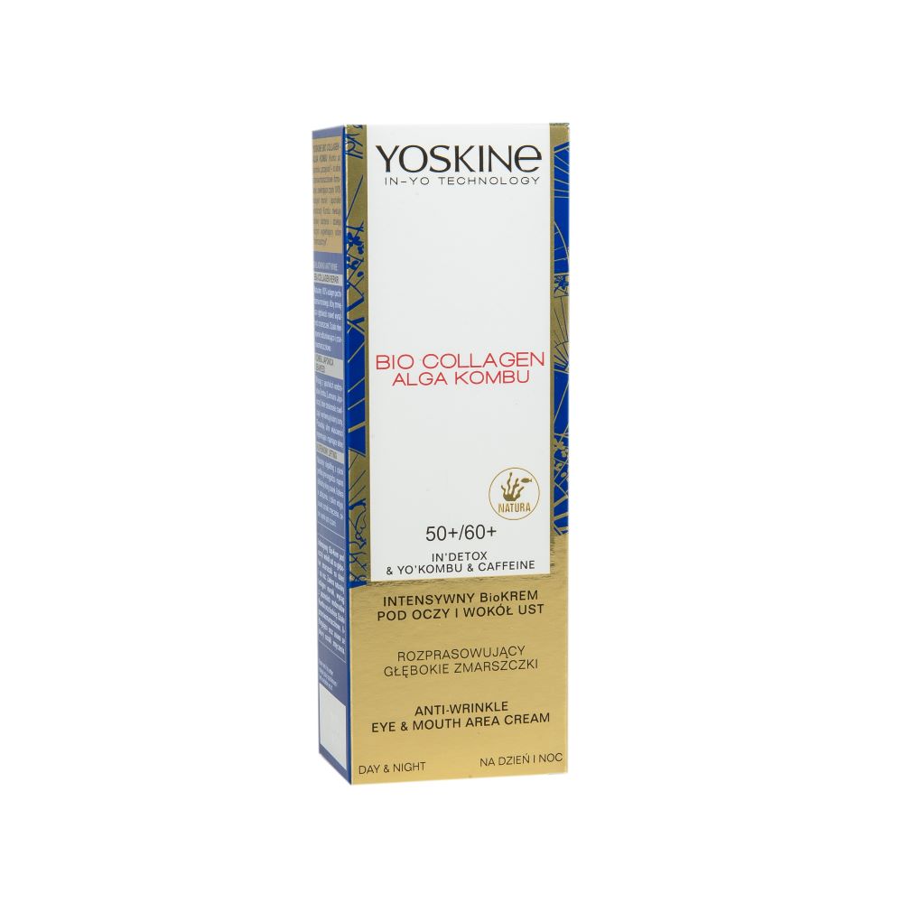 Crema antirid pentru zona ochilor si a gurii, pentru tenul 50+/60+ Bio Collagen, 15 ml, Yoskine