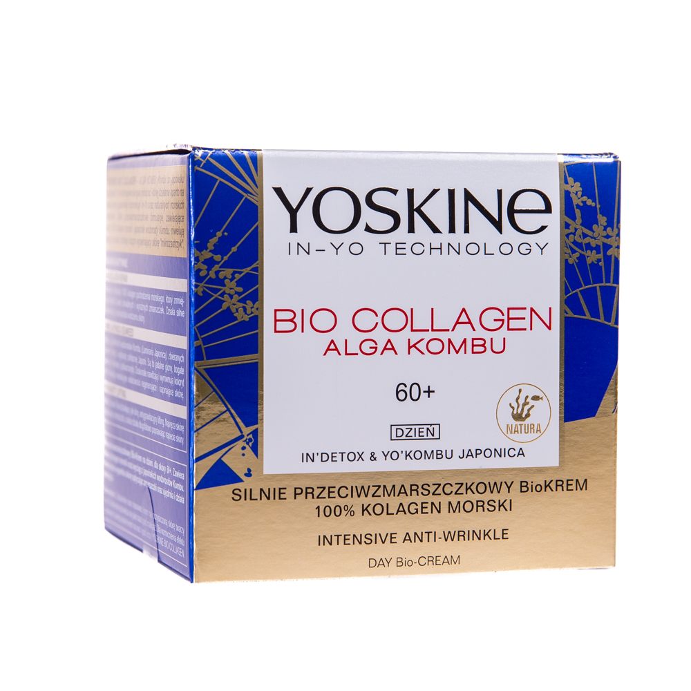 Crema intensiva de zi antirid, pentru tenul 60+ Bio Collagen, 50 ml, Yoskine