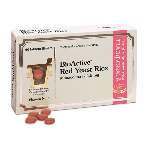 Drojdie de orez rosu BioActive, 60 tablete, Pharma Nord