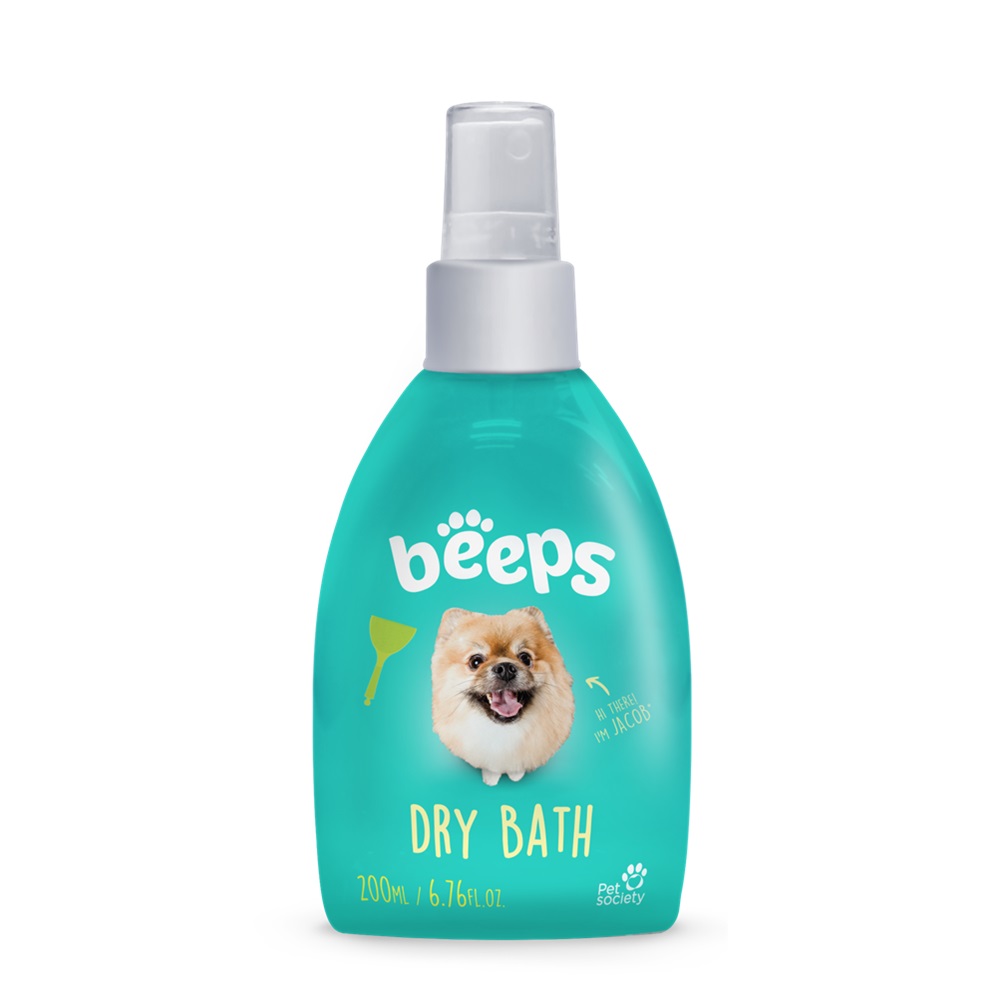 Spray pentru baie uscata pentru caini si pisici, 200 ml, Beeps