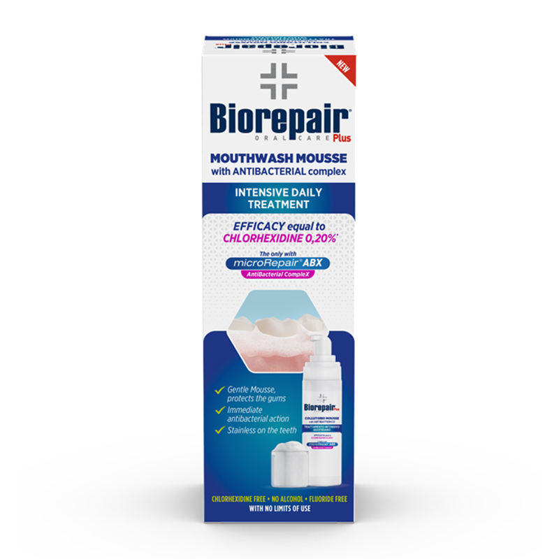 Spuma cu complex antibacterian pentru igiena orala Biorepair Plus, 200 ml, Coswell