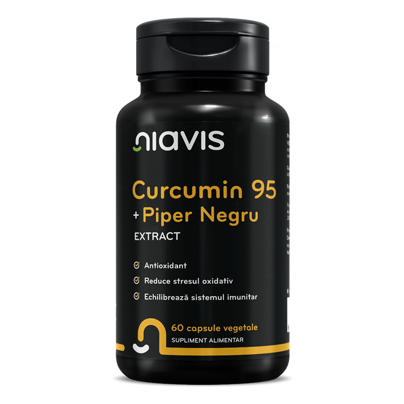 Curcumin 95 + Piper Negru, 60 capsule, Niavis
