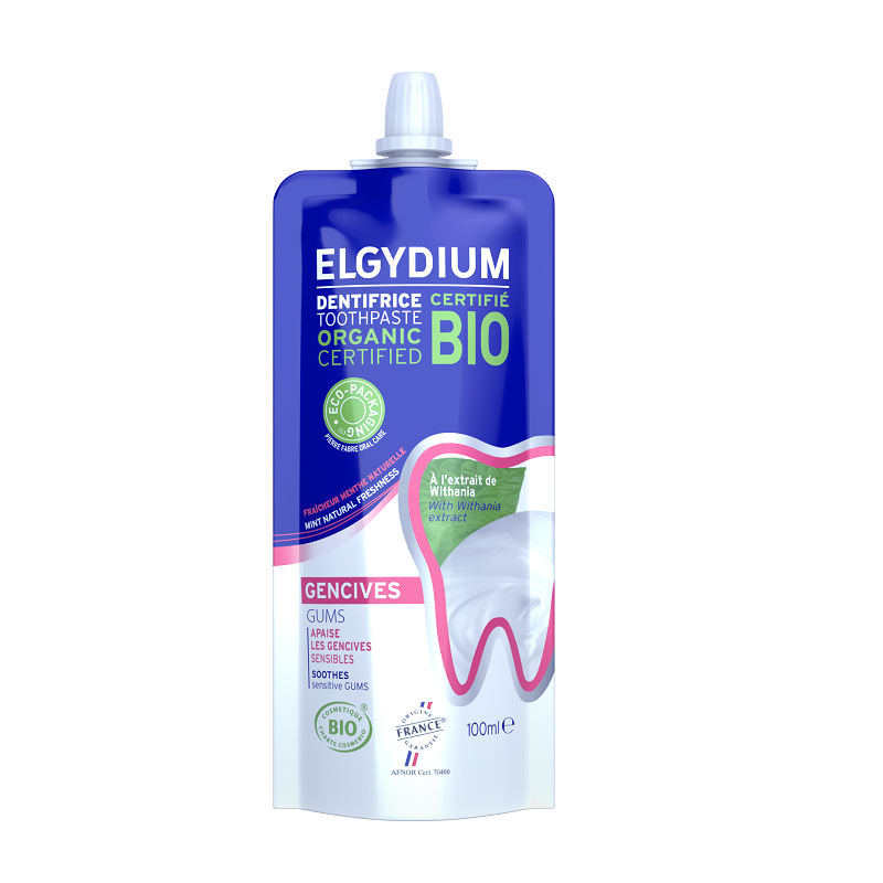 Pasta de dinti pentru gingii sensibile Elgydium Gums Organic, 100 ml, Elgydium