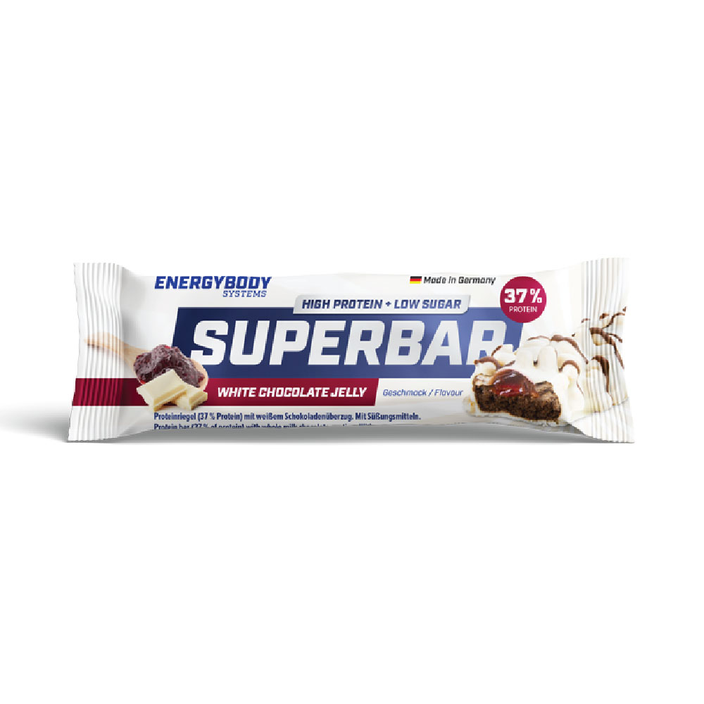 Baton proteic Superbar White Chocolate Jelly, 50 g, Energybody