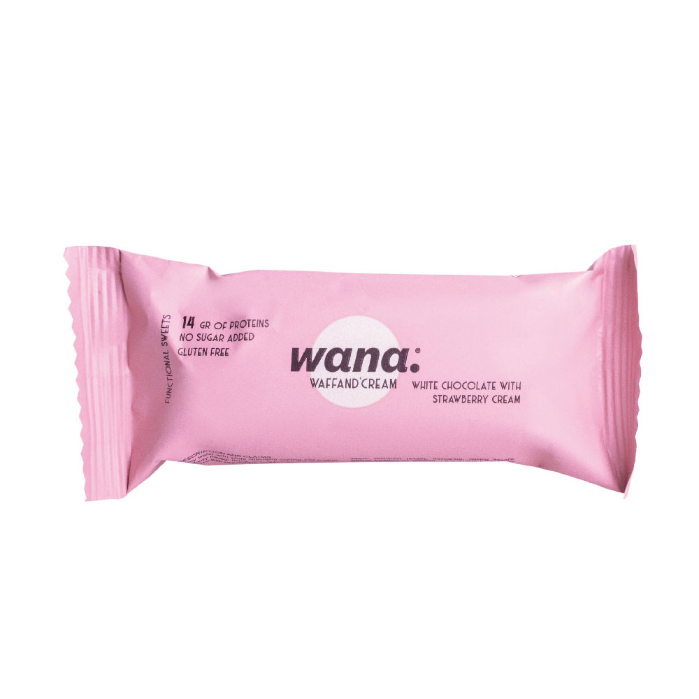 Napolitana proteica Wana with chocolate strawberry, 43 g, Wana