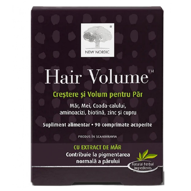 Hair Volume crestere si volum pentru par cu extract de mar, 90 comprimate, New Nordic