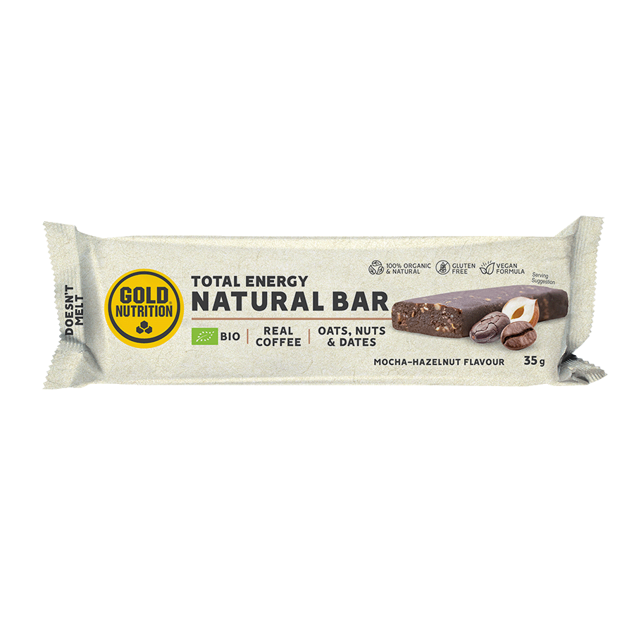 Baton energizant Bio Natural Bar Mocha-Alune de padure, 35 g, Gold Nutrition