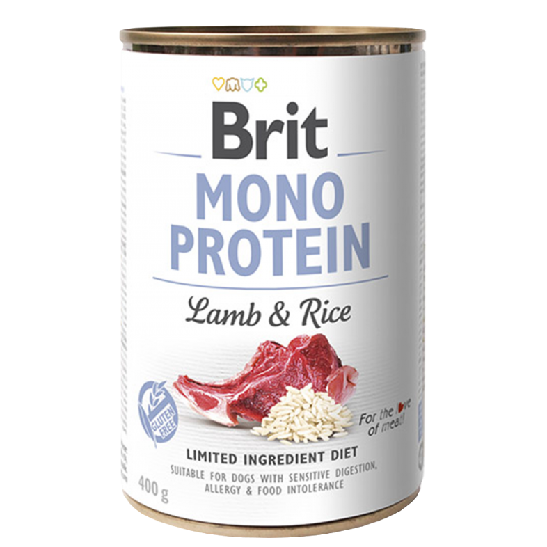 Hrana umeda cu miel si orez pentru caini Mono Protein, 400 g, Brit