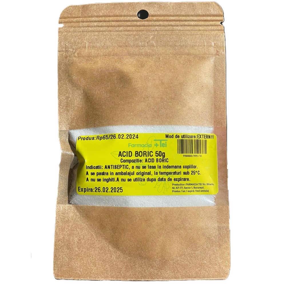 Acid boric, 50 g, Laborator Farmacia Tei