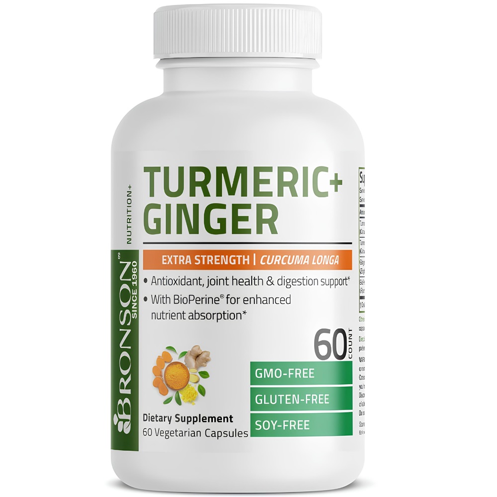 Turmeric si Ginger, 1950 mg, 60 capsule, Bronson Laboratories