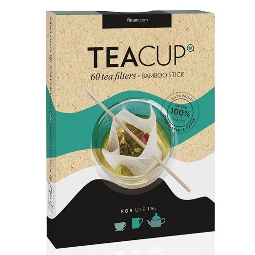 Filtre naturfine pentru ceai si bastonaș de bambus Teacup, 60 bucati, Finum