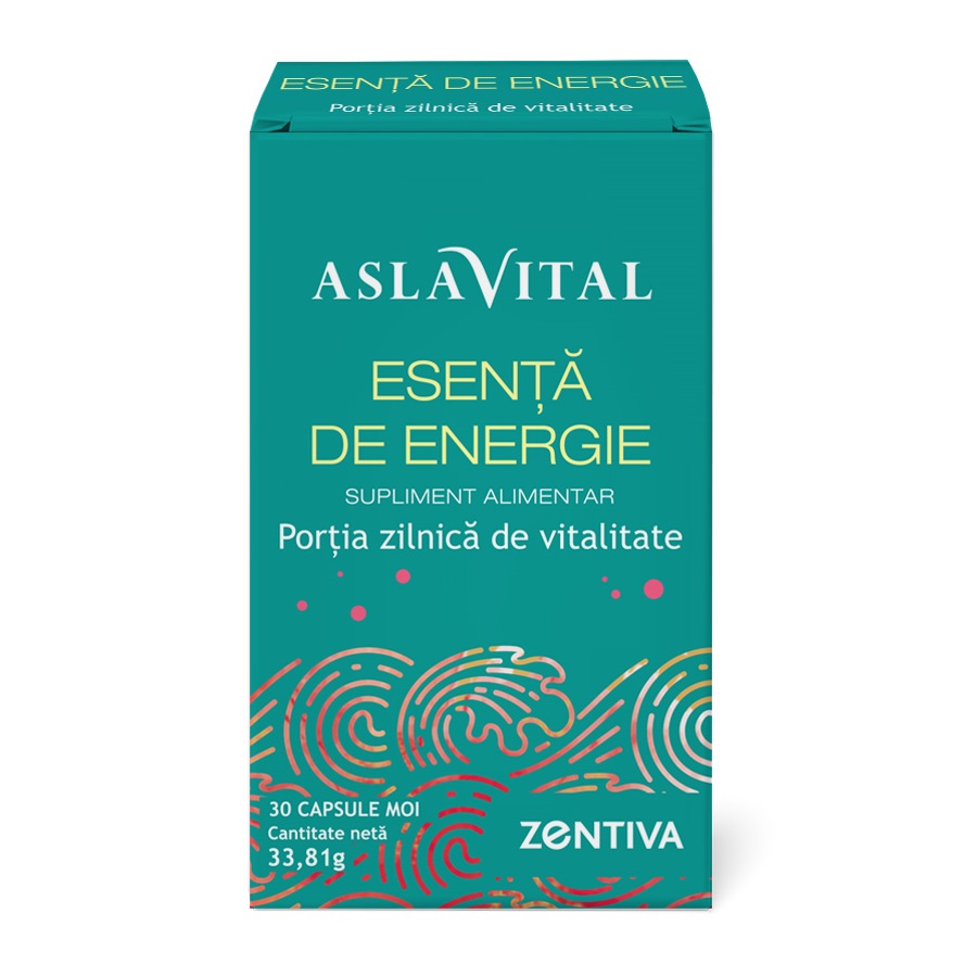 Supliment pentru portia zilnica de vitalitate Aslavital Esenta de Energie, 30 capsule moi, Zentiva