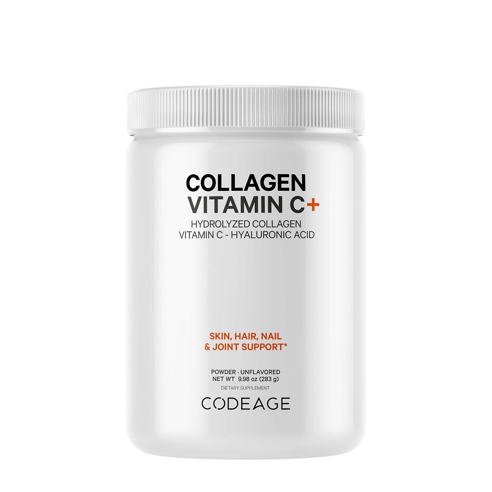 Collagen Vitamin C+, Colagen Hidrolizat cu Vitamina C si Acid Hialuronic Codeage, 283 g, Gnc