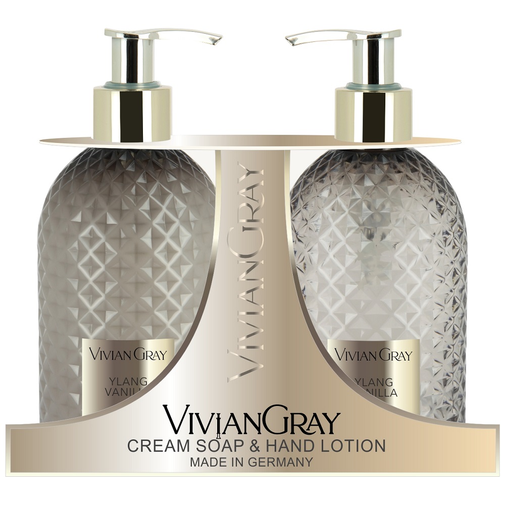 Set Sapun lichid si Crema de maini Ylang & Vanilla Gemstone, 2 x 300 ml, Vivian Gray