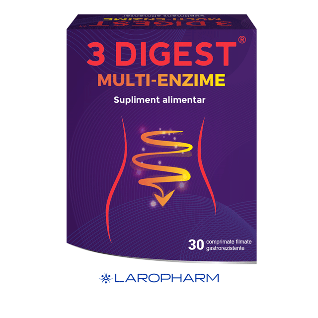 Enzime digestive 3 Digest Multi-Enzime, 30 comprimate, Laropharm