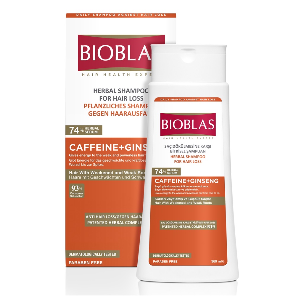 Sampon anticadere pentru par fragil Caffeine + Ginseng, 360 ml, Bioblas