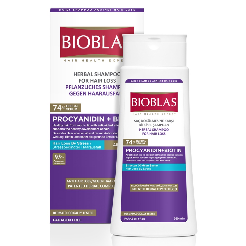Sampon anticadere antistres Prociadina + Biotin, 360 ml, Bioblas