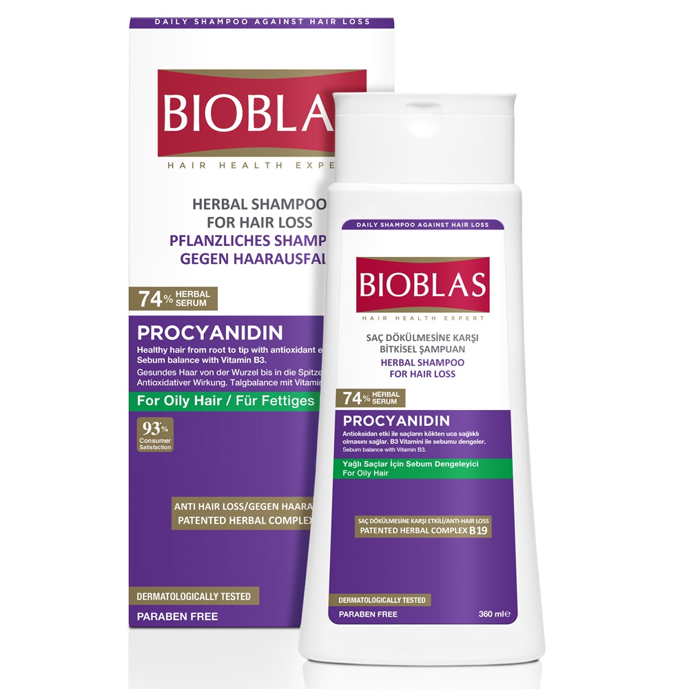 Sampon anticadere pentru par gras Prociadina, 360 ml, Bioblas