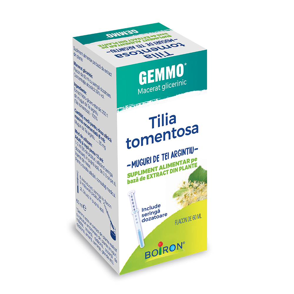Extract de tei argintiu Tilia Tomentosa Gemmo, 60 ml, Boiron