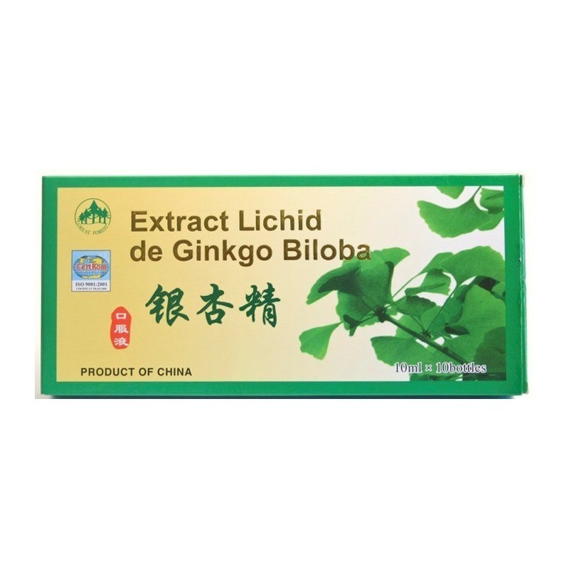 Extract lichid de Ginkgo Biloba, 10 x 10 ml, Sanye