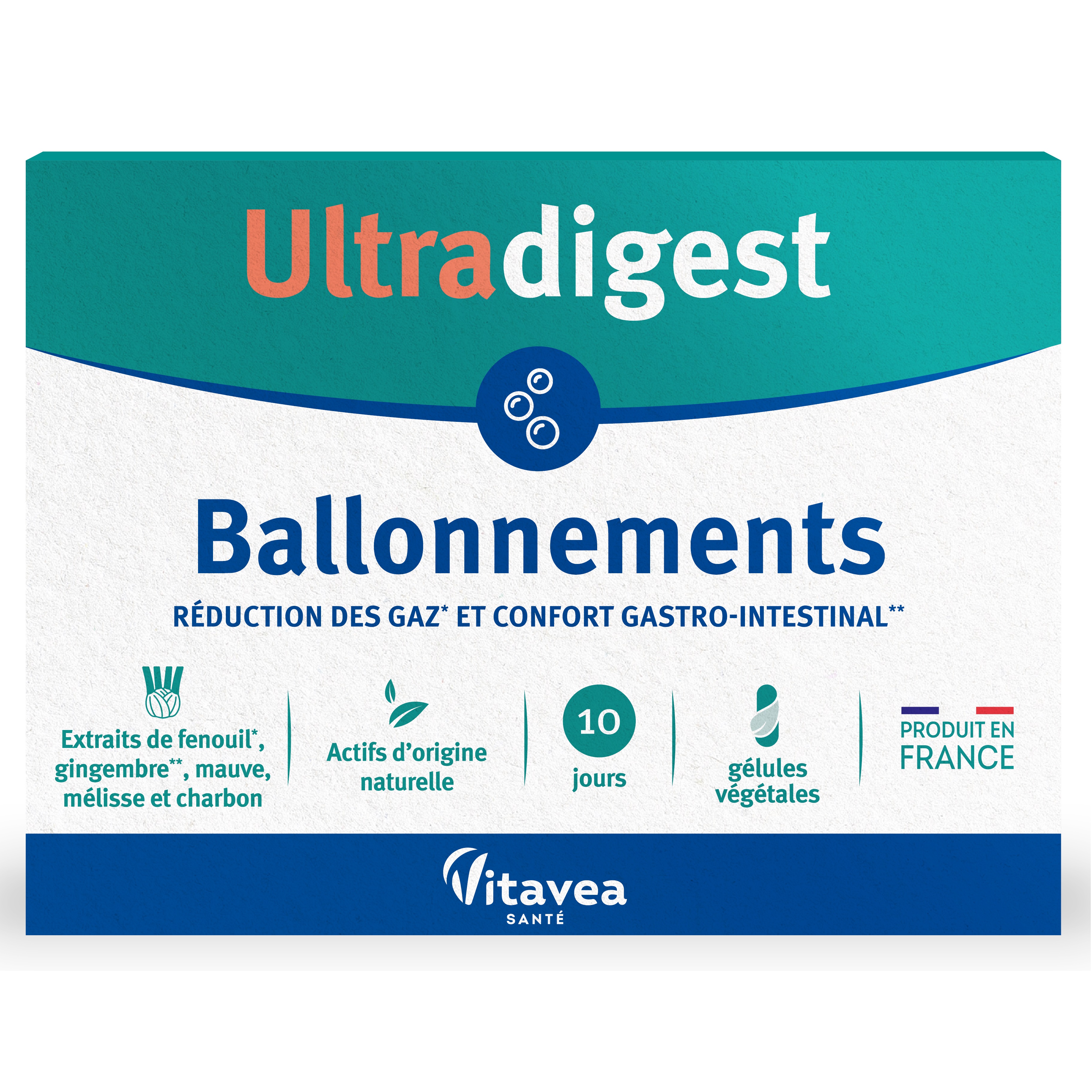 Probiotic pentru disconfortul gastrointestinal Ballonnements Ultradigest, 30 capsule, Vitavea