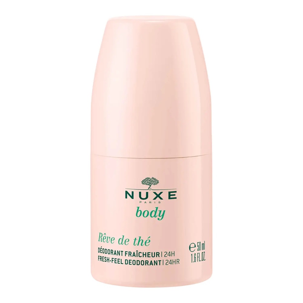 Deodorant roll-on revitalizant 24H pentru toate tipurile de piele Reve de The, 50 ml, Nuxe