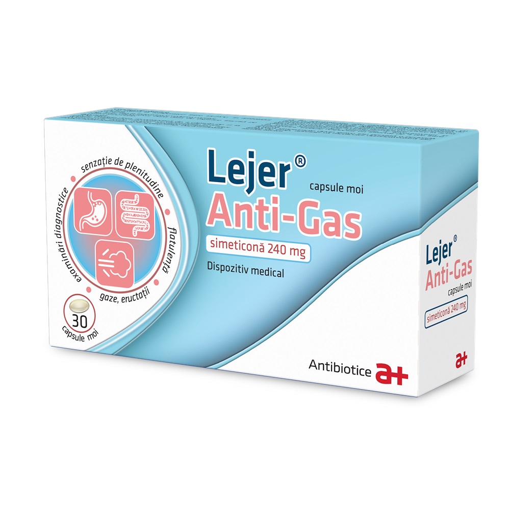 Lejer Anti-Gas, 240 mg, 30 capsule moi