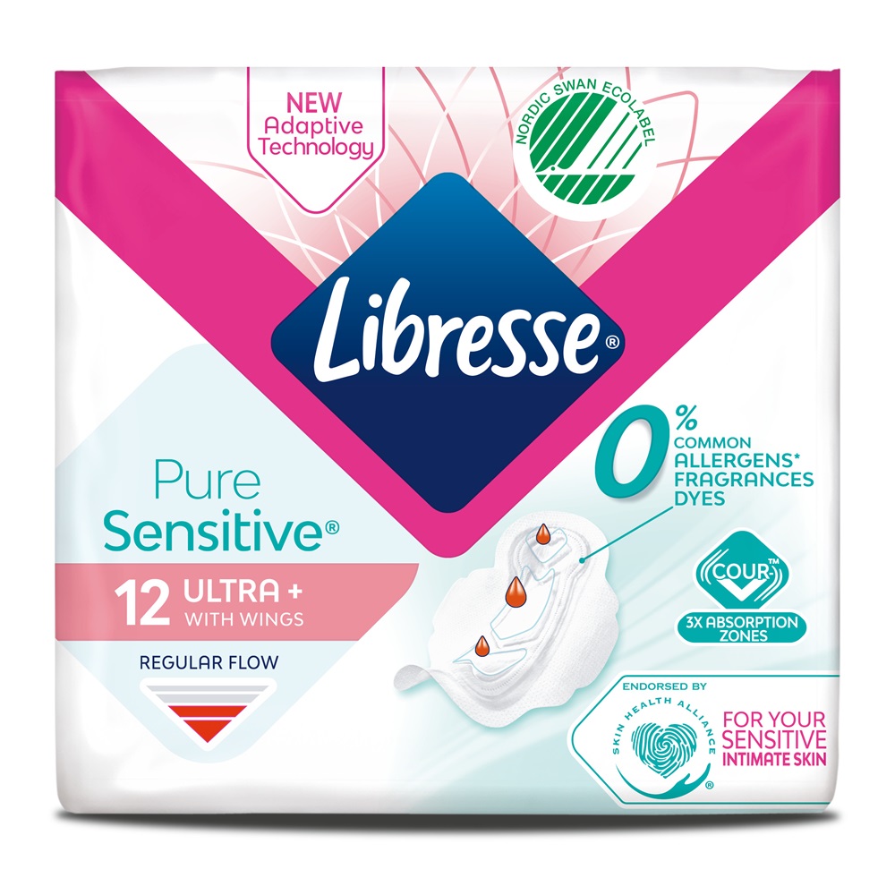 Absorbante Pure Sensitive Normal, 12 bucati, Libresse
