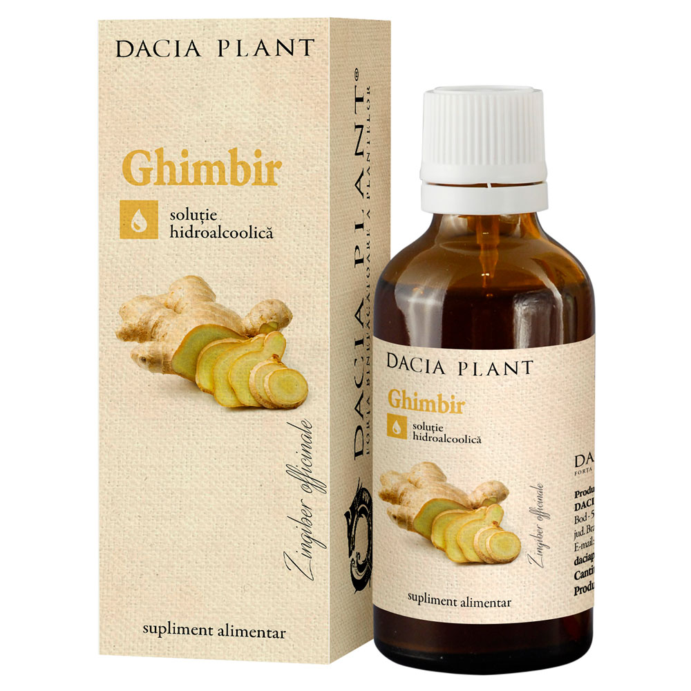 Tinctura de Ghimbir, 50 ml, Dacia Plant