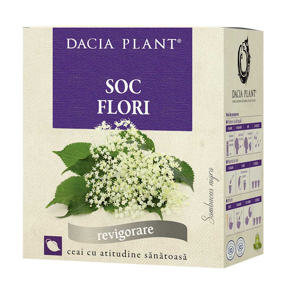 Ceai Flori de Soc, 50 g, Dacia Plant