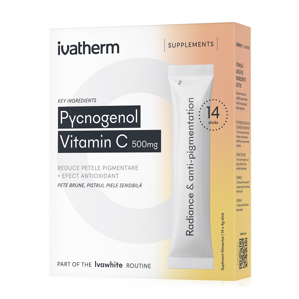Pycnogenol si Vitamina C 500 mg, 14 plicuri, Ivatherm