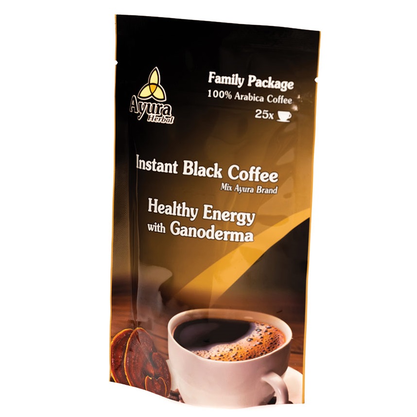 Cafea neagra cu ganoderma Instant Coffee Mix Family, 100 g, Ayura Herbal