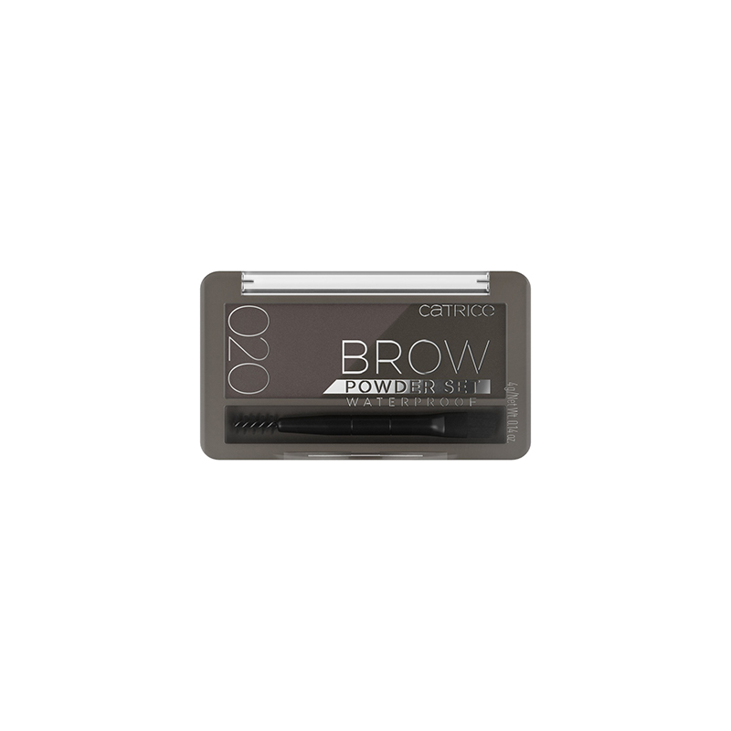 Set pudra pentru sprancene rezistent la apa Ash 020 Brown Brow Powder, 4 g, Catrice